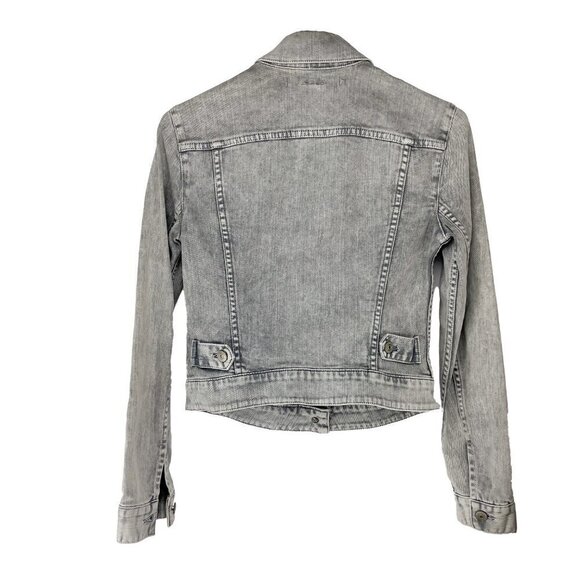 VINCE Cropped Washed Jean Coat Jacket Luxury Contemporary sz XS - Picture 2 of 6